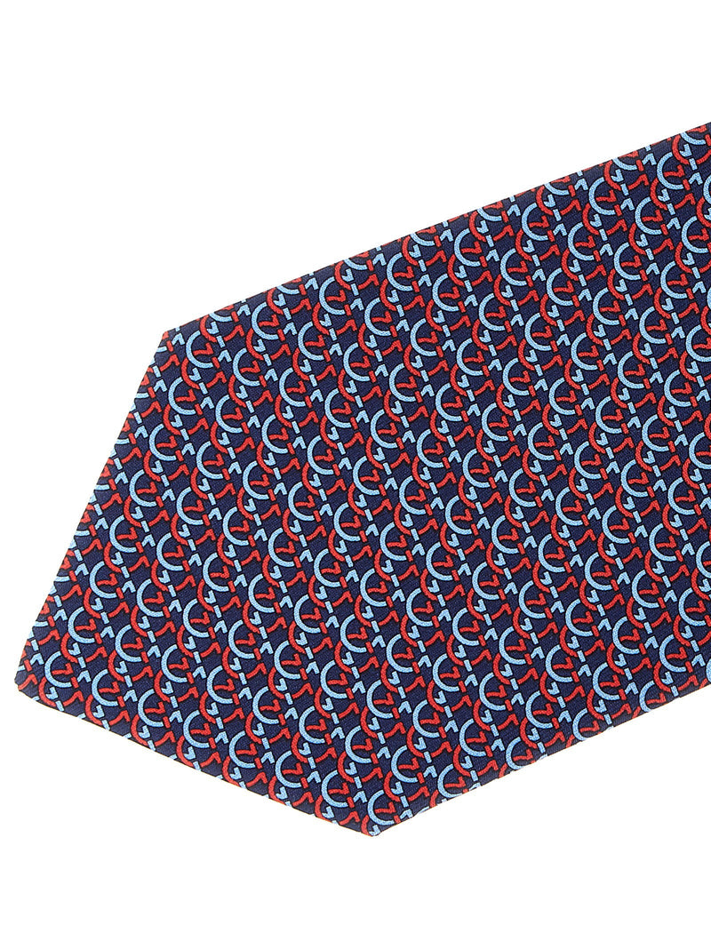Ferragamo Necktie — Navy Pure Silk Neckties