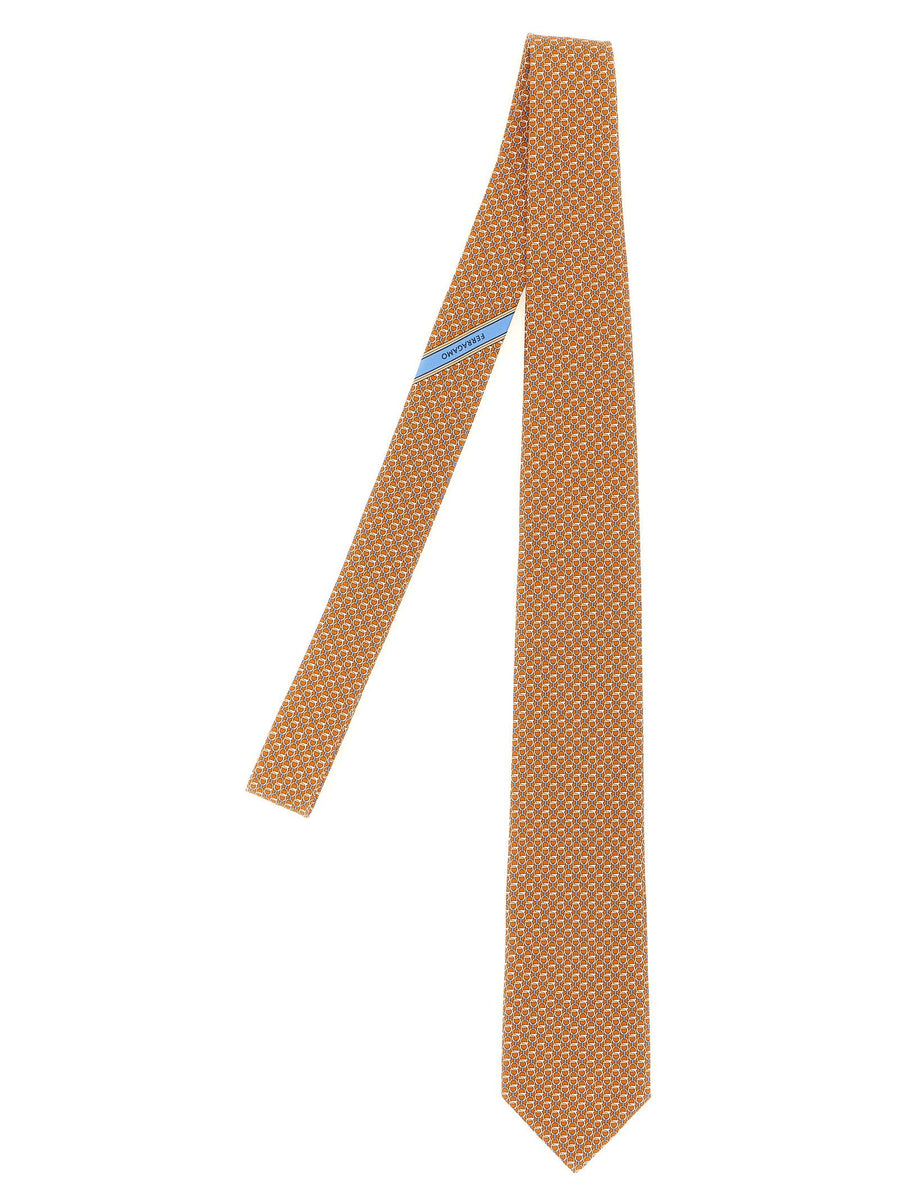 Ferragamo Intreccio Necktie — Orange Neckties