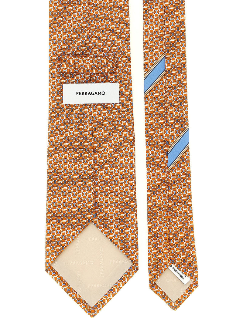 Ferragamo Intreccio Necktie — Orange Neckties