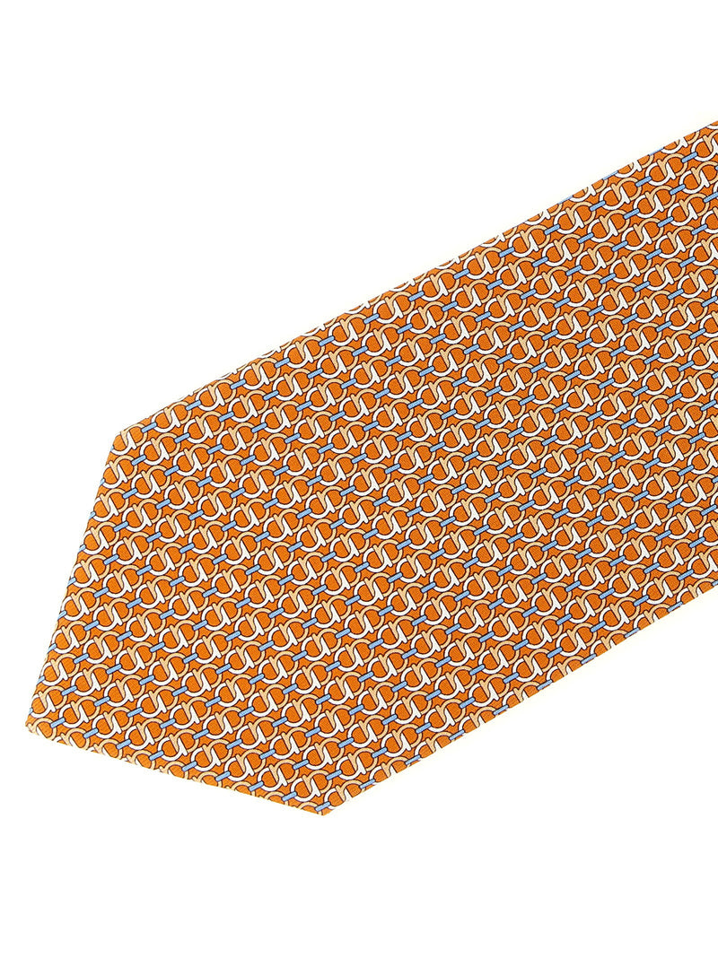 Ferragamo Intreccio Necktie — Orange Neckties