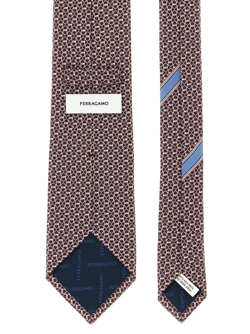 Ferragamo Chapeau Necktie — Wine Pure Silk Neckties
