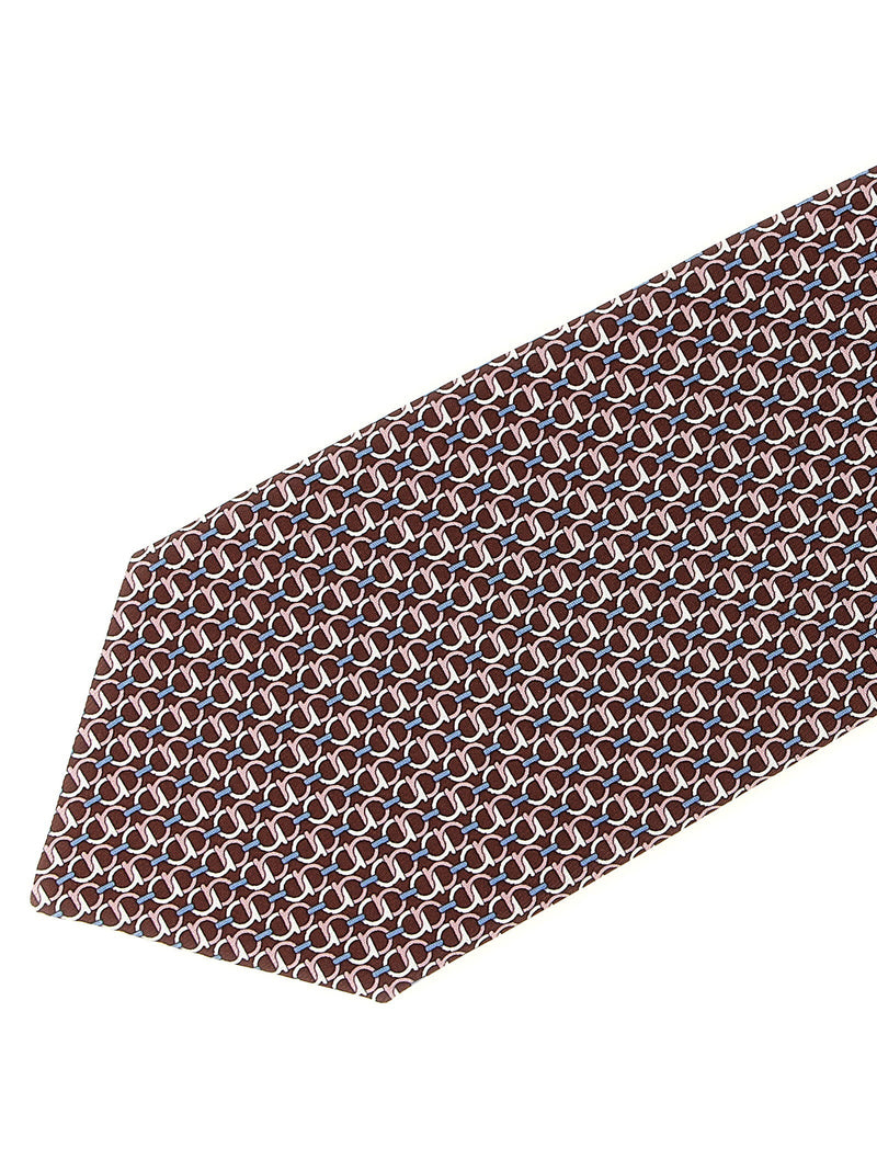 Ferragamo Chapeau Necktie — Wine Pure Silk Neckties