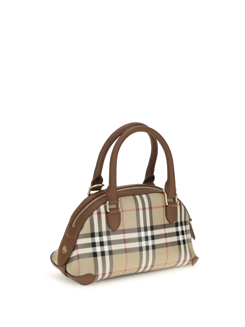 Burberry Top Handle Bag — Beige Canvas