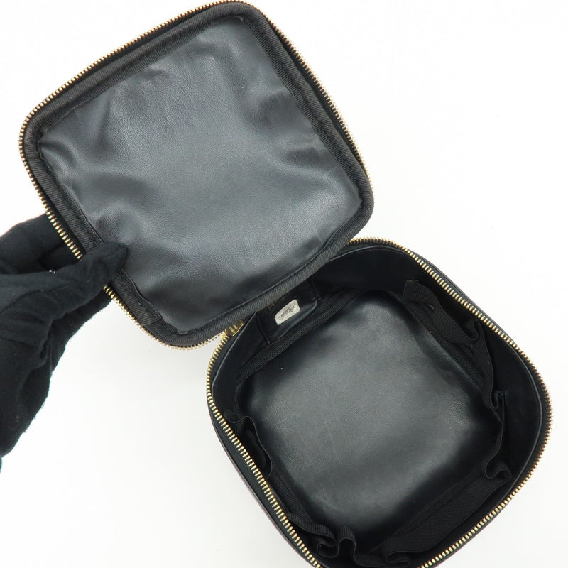 Chanel Vintage Timeless Cosmetic Case Caviar Black Leather Bag