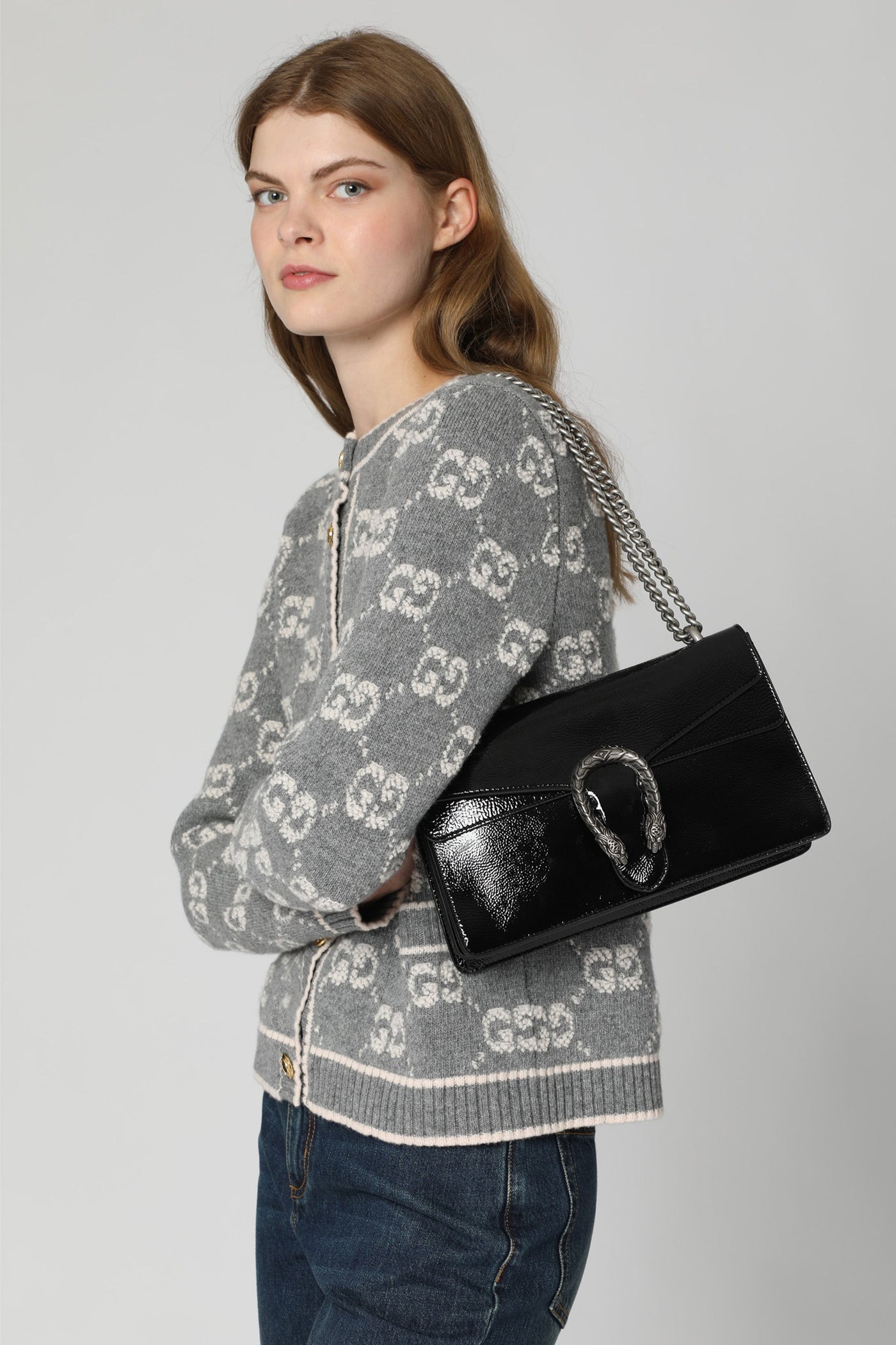 Gucci Dionysus Shoulder Bag — Black Calf Leather
