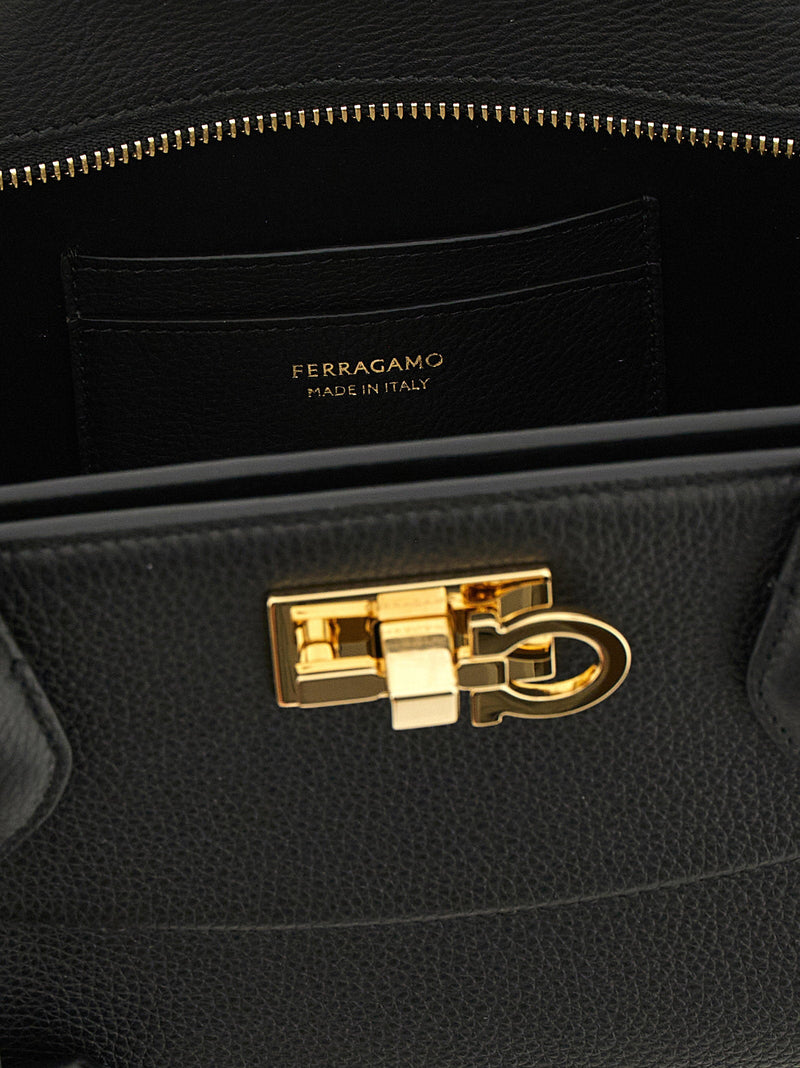 Ferragamo Studio Shoulder Bag — Black