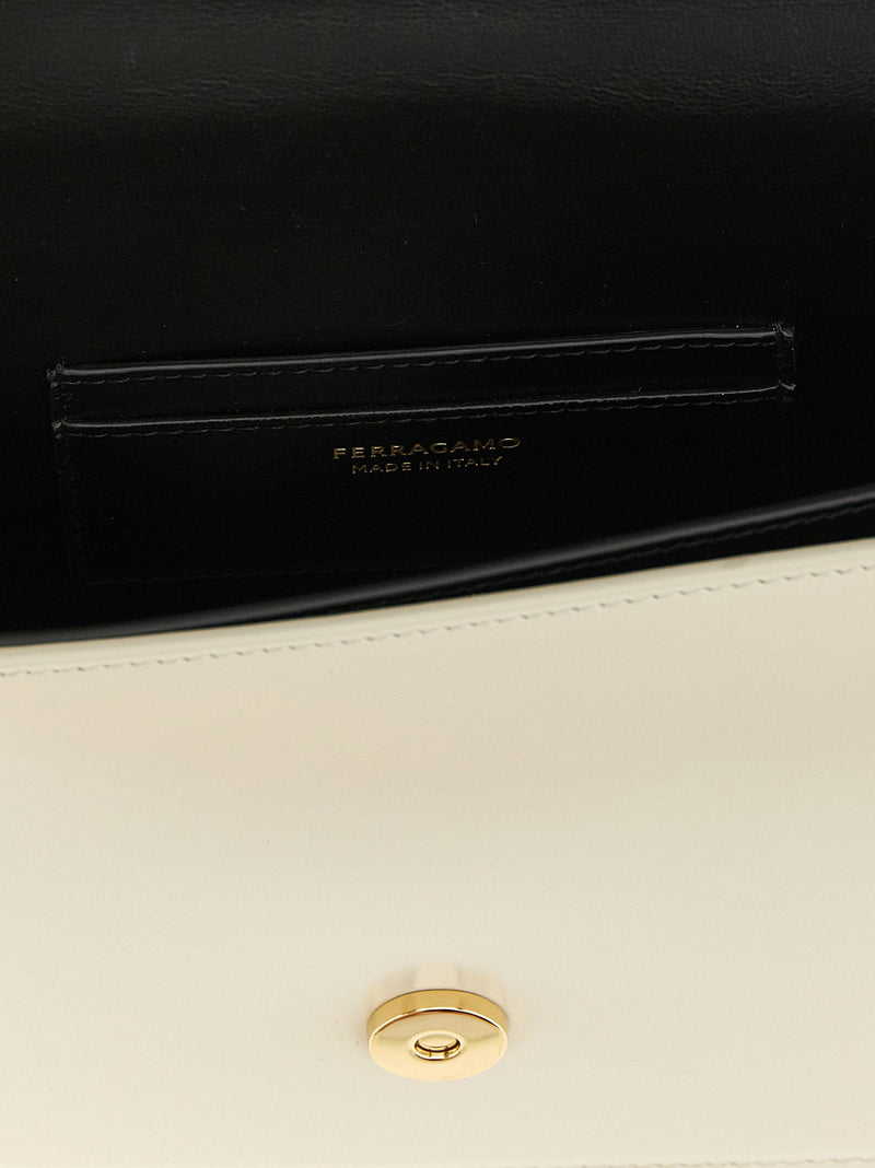 Ferragamo Crossbody Bag — Cream Smooth Calf Leather