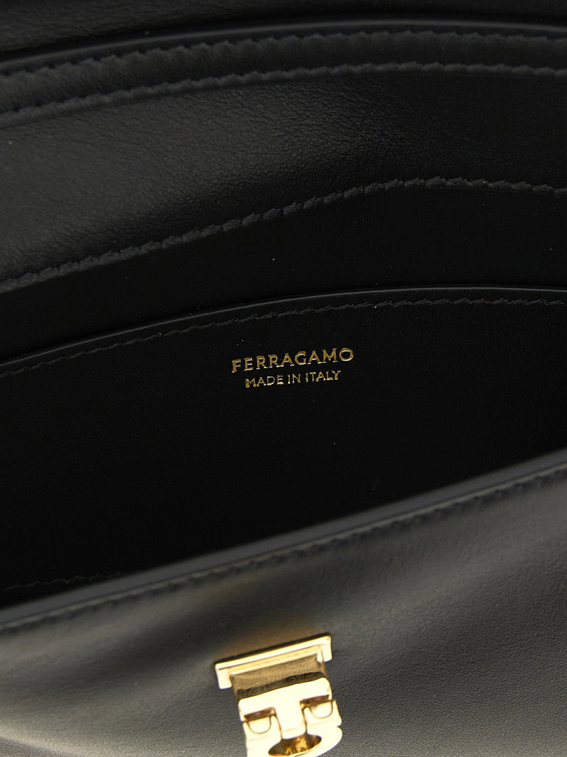Ferragamo Harley Clutch — Black Calf Leather