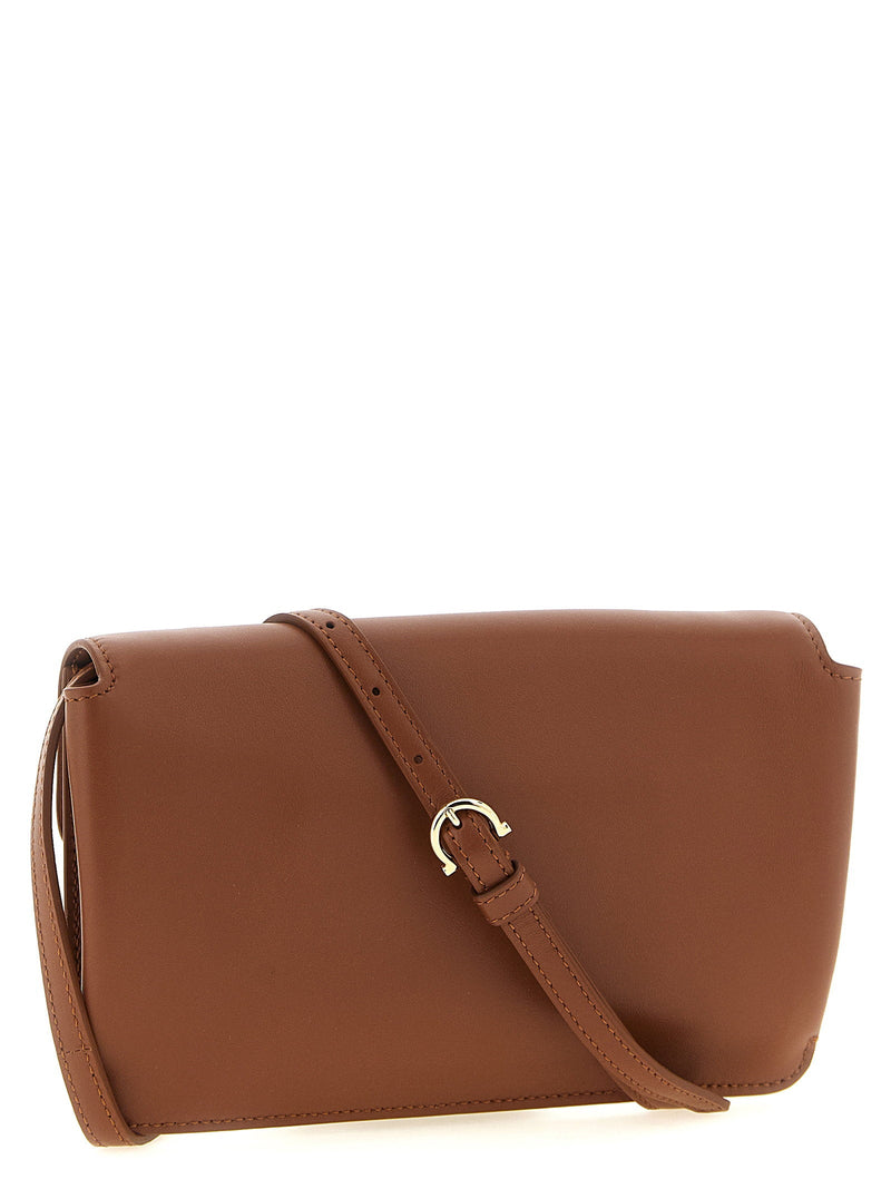 Ferragamo Harley Clutch — Cognac Smooth Calf Leather