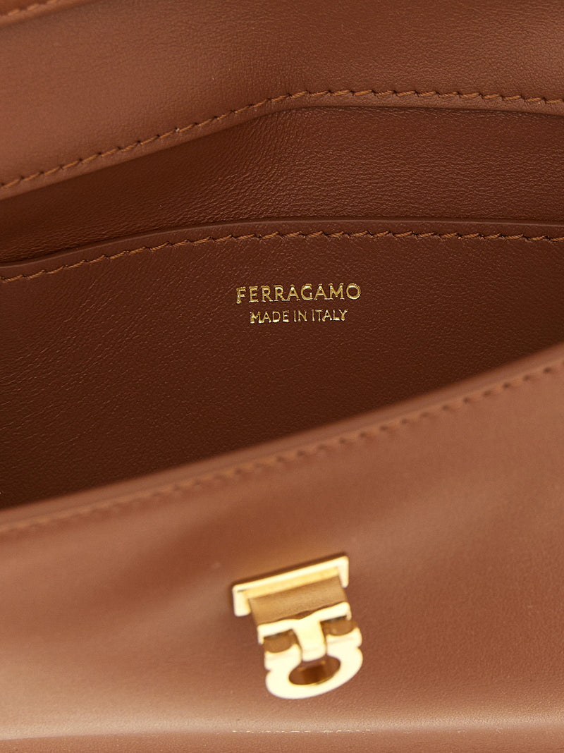Ferragamo Harley Clutch — Cognac Smooth Calf Leather