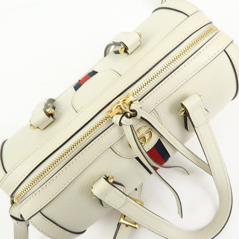 Gucci Ophidia Boston Leather White Bag
