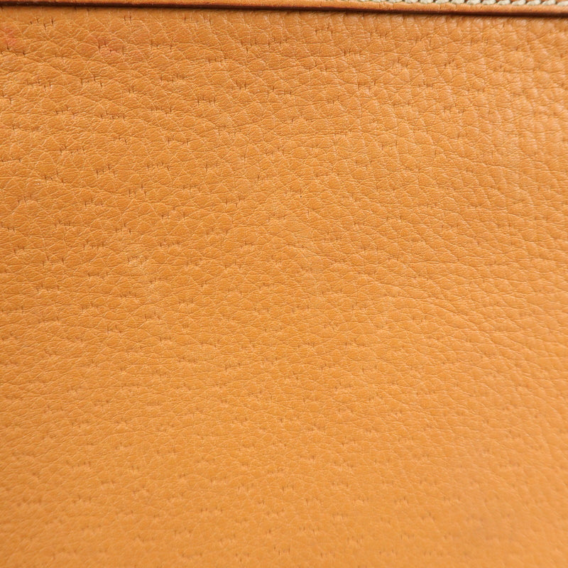 Salvatore Ferragamo Gancini Top Handle Leather Orange Bag