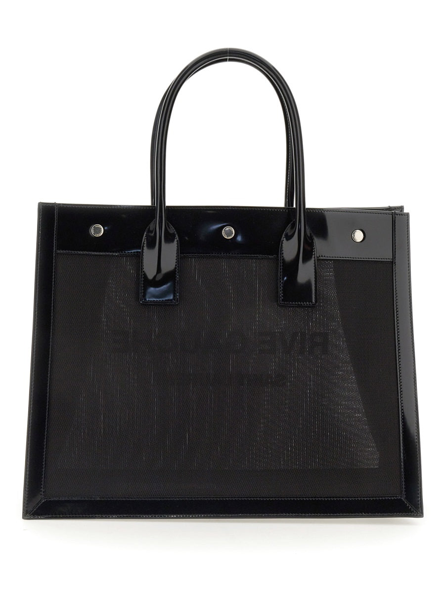 Saint Laurent Rive Gauche Shoulder Bag — Black Polyamide