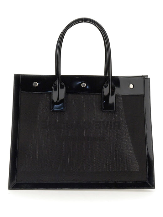 Saint Laurent Rive Gauche Shoulder Bag — Black Polyamide