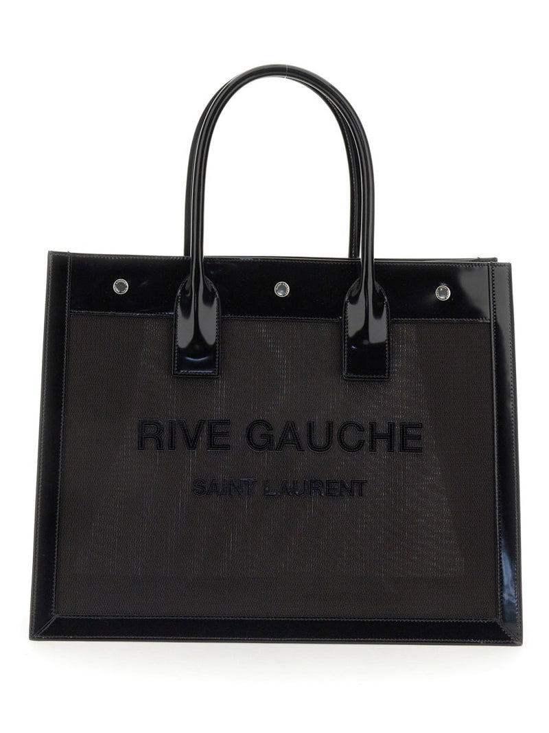 Saint Laurent Rive Gauche Shoulder Bag — Black Polyamide
