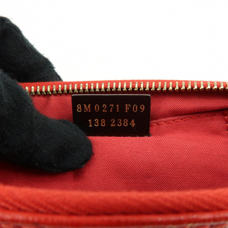 Fendi Chain Pochette Leather Red Bag