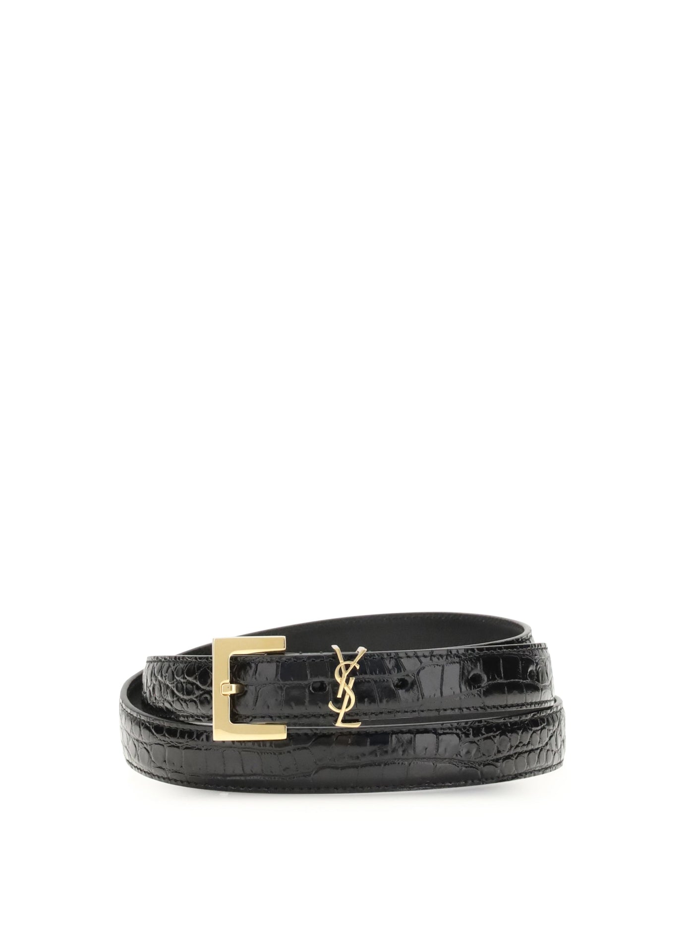 Saint Laurent Cassandre Belt — Black