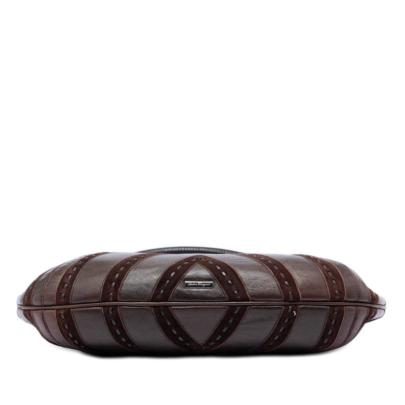 Chevron Calfskin and Studded Suede Hobo - Image 3
