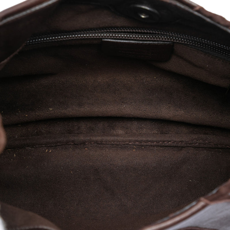 Chevron Calfskin and Studded Suede Hobo - Image 4