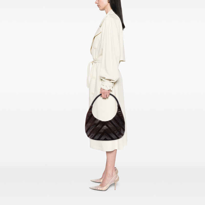 Chevron Calfskin and Studded Suede Hobo - Image 6
