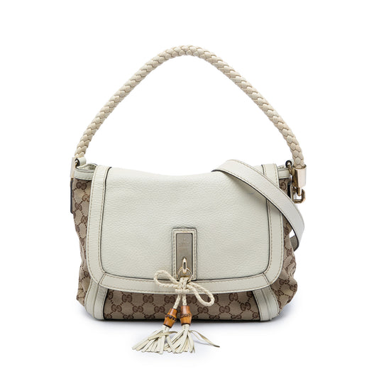 GG Canvas Bella Flap Satchel - Image 1