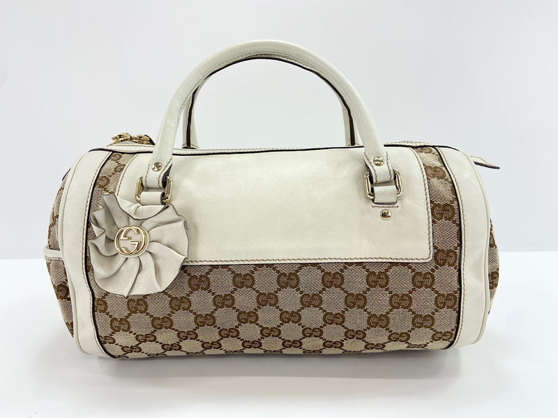Gucci Trophy Boston Gg Canvas Beige Bag