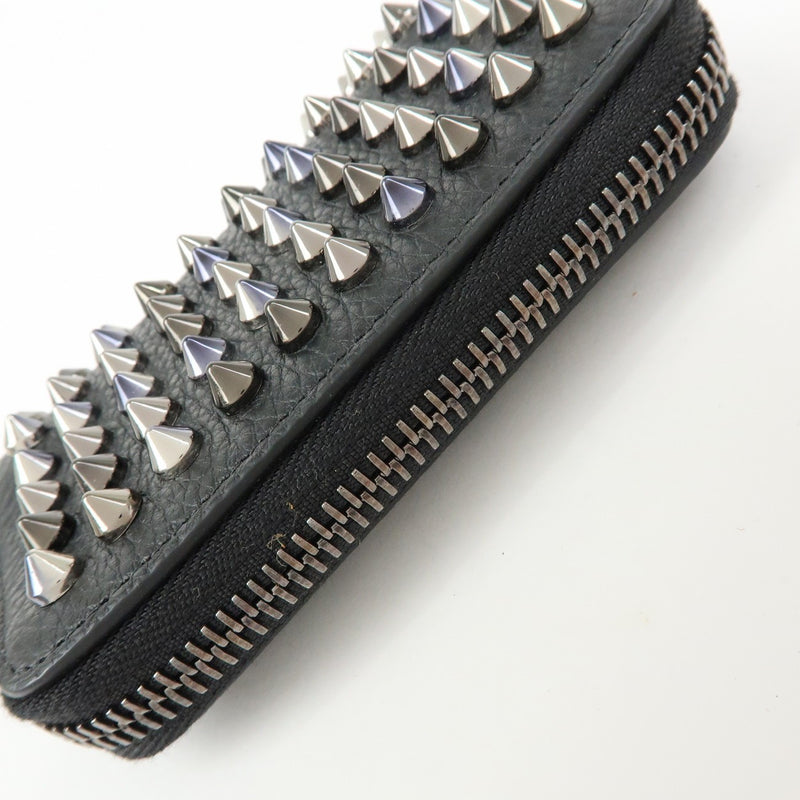 Christian Louboutin Panettone Coin Purse Spiked Leather Black Accessory