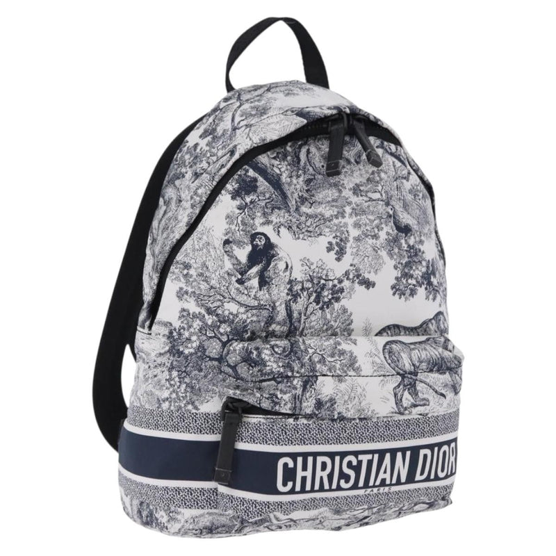 Christian Dior Toile De Jouy Travel Technical Fabric Navy Nylon Bag