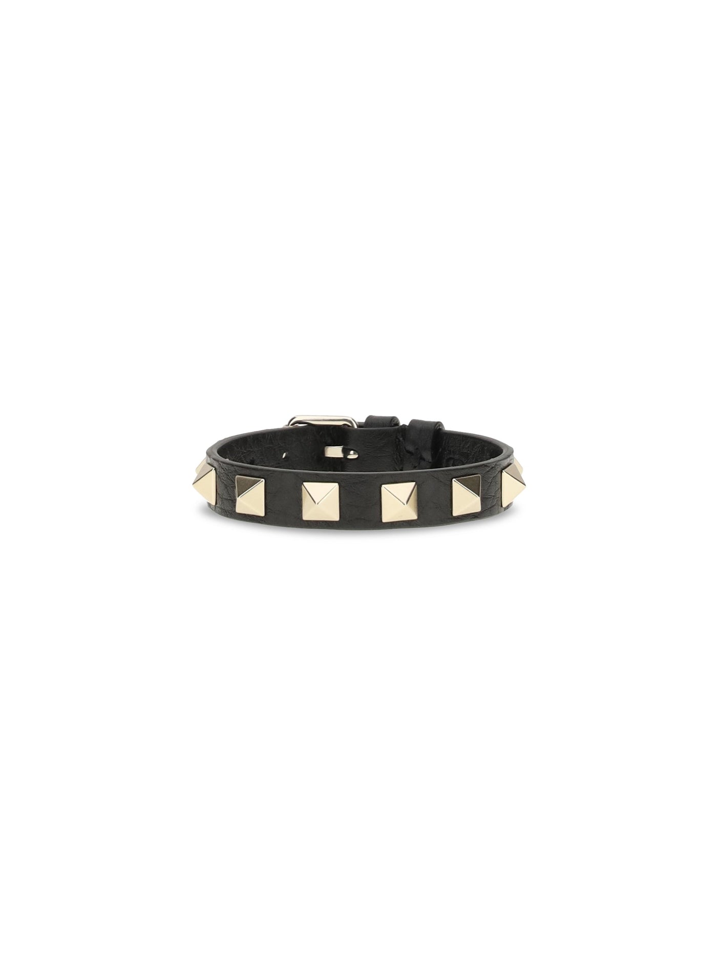 Valentino Garavani Rockstud Bracelet — Black Calf Leather Bos Taurus Bracelets