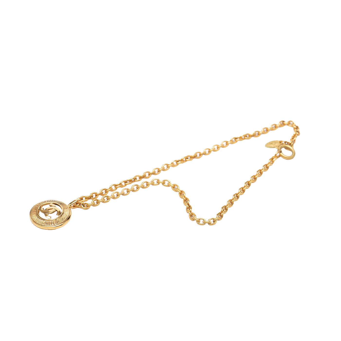 CC Gold Plated Sunburst Medallion Pendant Necklace - Image 1