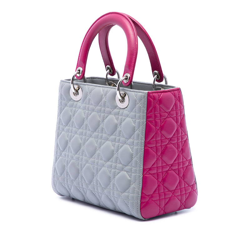Medium Bicolor Lambskin Cannage Lady Dior - Image 2