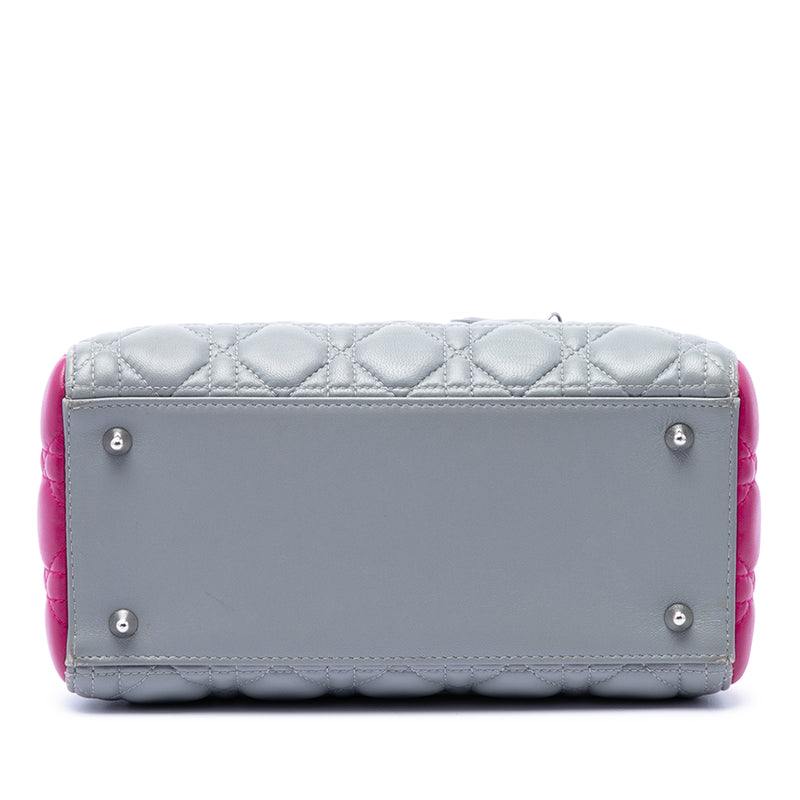 Medium Bicolor Lambskin Cannage Lady Dior - Image 3