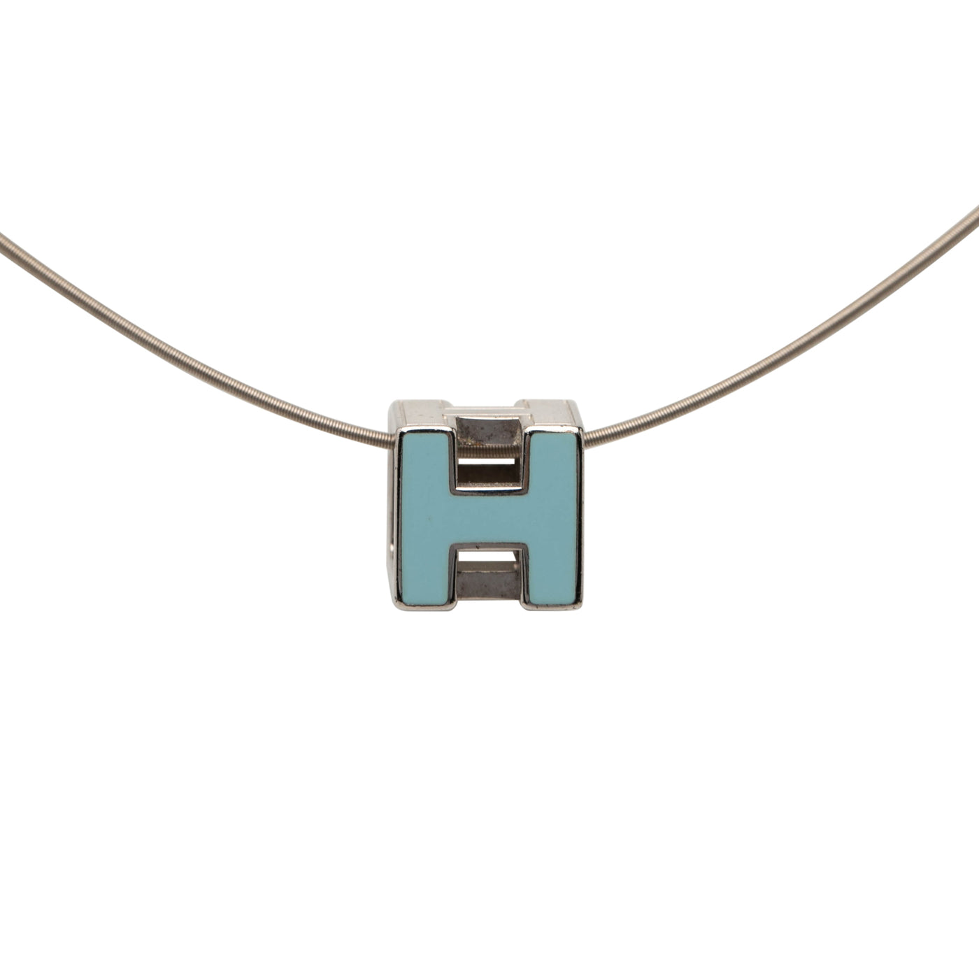 Palladium Plated Lacquered Cage D H Pendant Necklace - Image 1