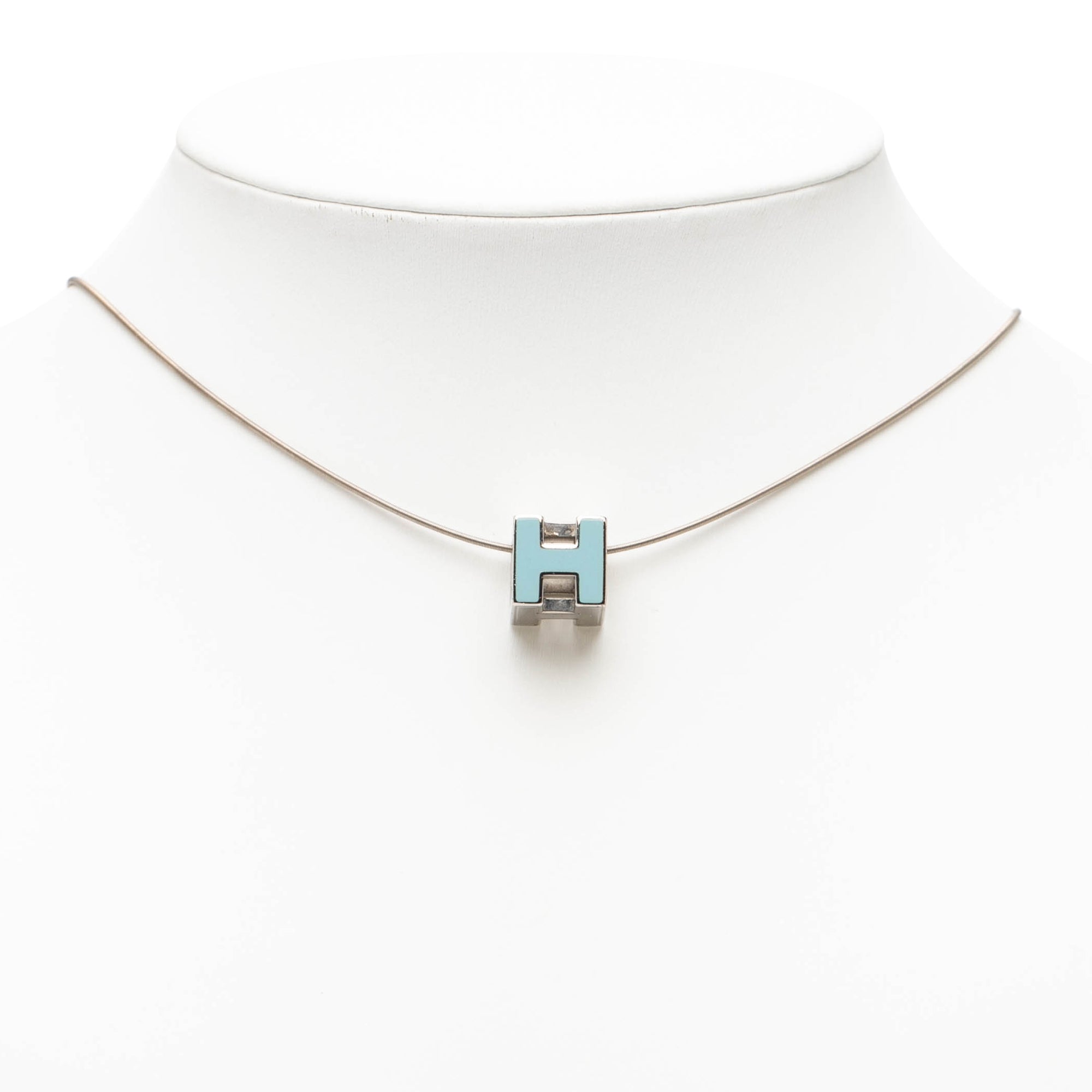 Palladium Plated Lacquered Cage D H Pendant Necklace - Image 5