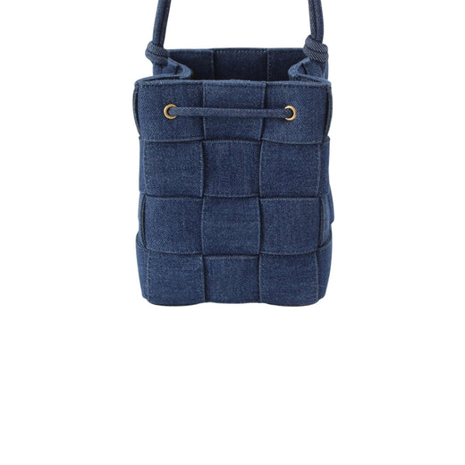 Small Denim Maxi Intrecciato Cassette Bucket Bag - Image 1