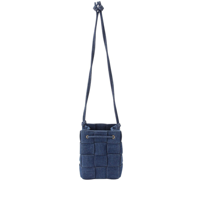 Small Denim Maxi Intrecciato Cassette Bucket Bag - Image 11