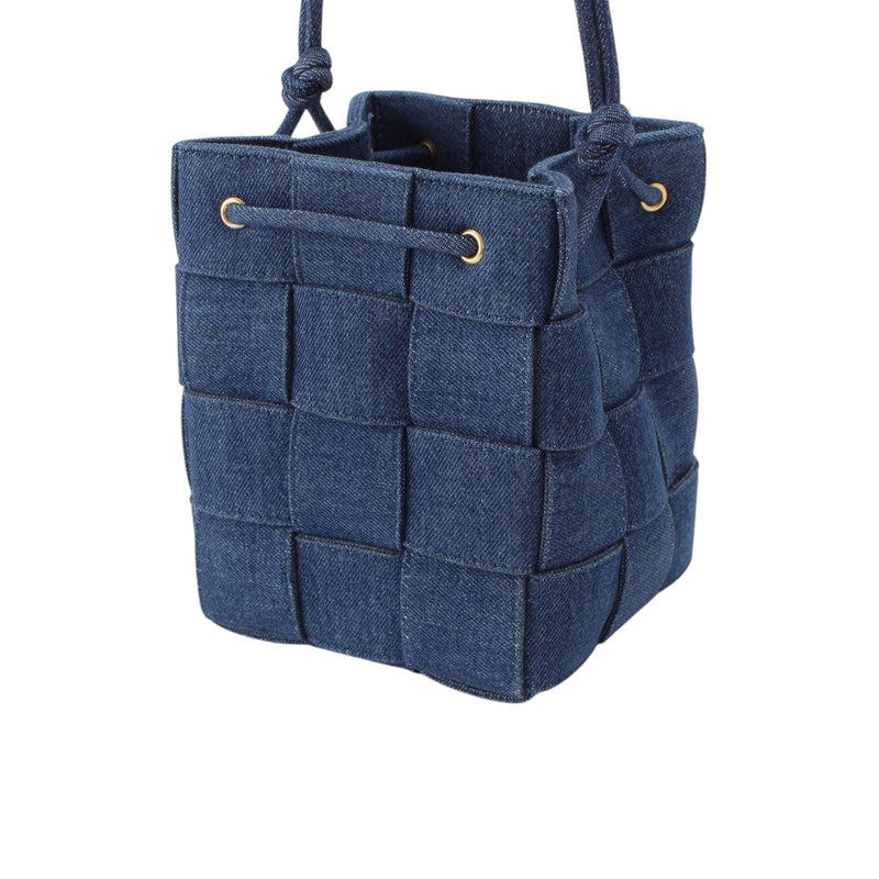Small Denim Maxi Intrecciato Cassette Bucket Bag - Image 2