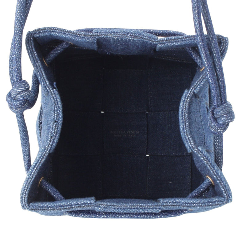 Small Denim Maxi Intrecciato Cassette Bucket Bag - Image 4