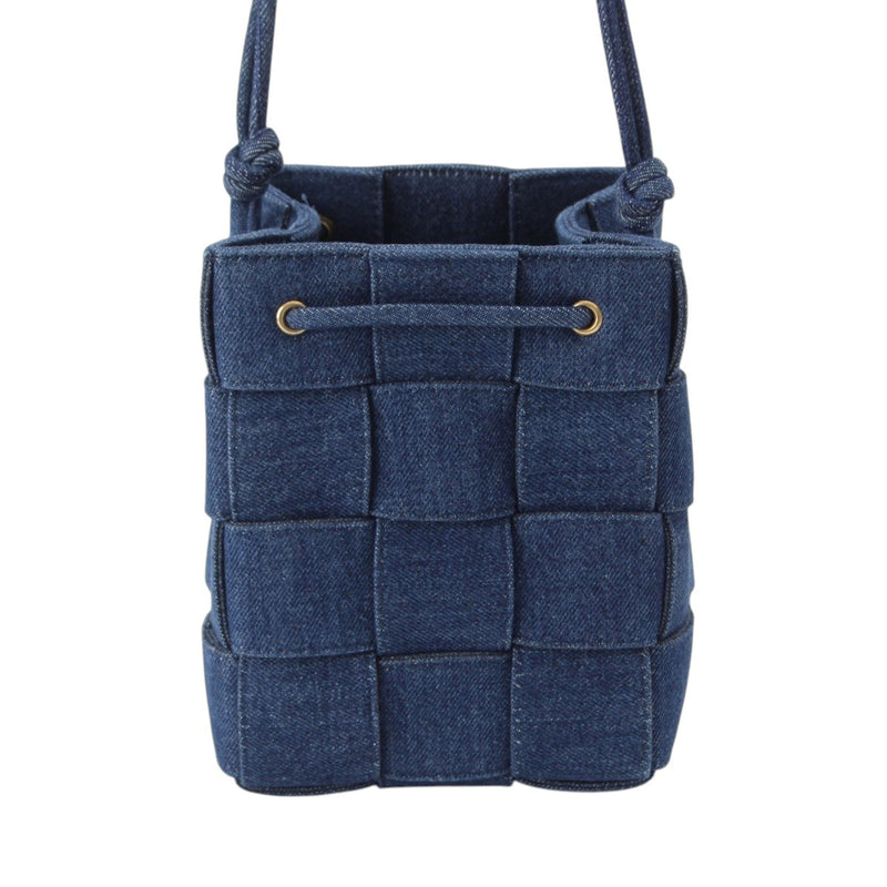 Small Denim Maxi Intrecciato Cassette Bucket Bag - Image 6