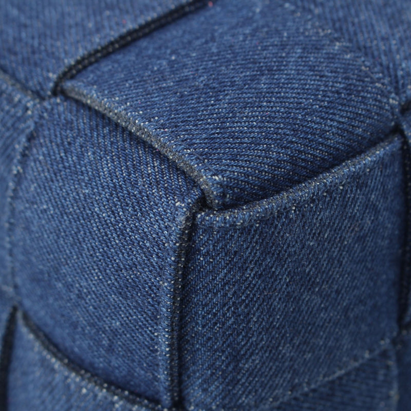 Small Denim Maxi Intrecciato Cassette Bucket Bag - Image 9