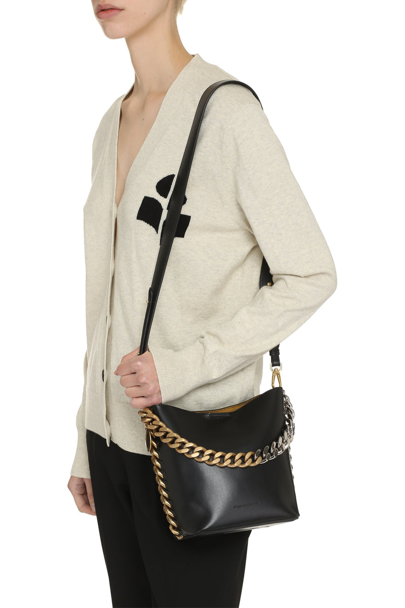 Stella Mccartney Frayme Bucket Bag — Black Polyamide