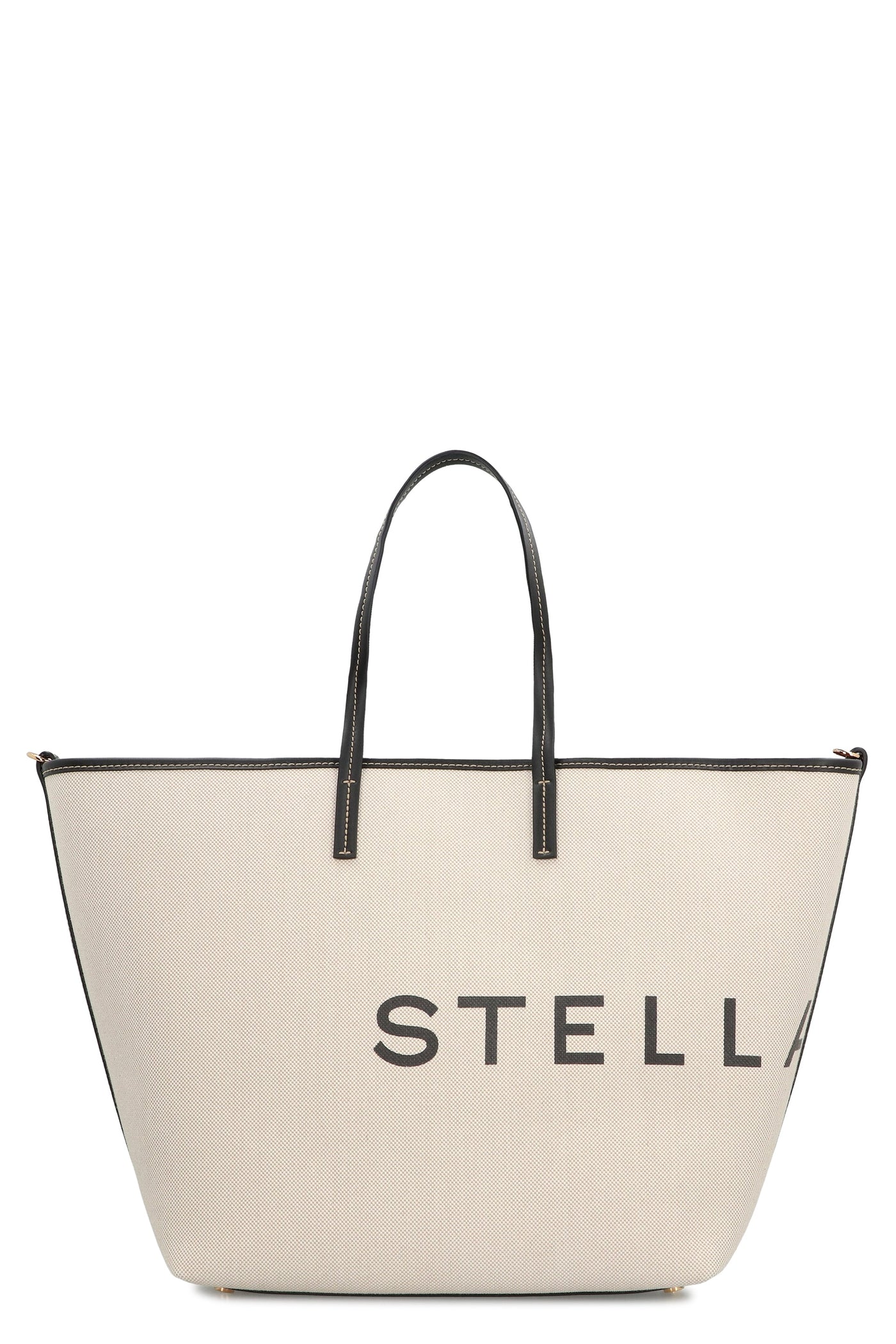 Stella Mccartney Logo-Embroidered Canvas Tote Bag — Beige Cotton