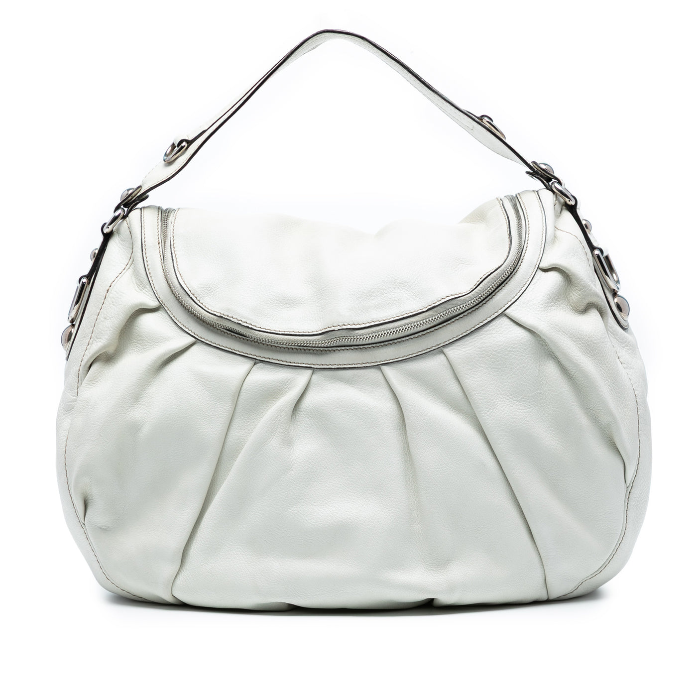 Medium Pebbled Calfskin Icon Bit Satchel - Image 1