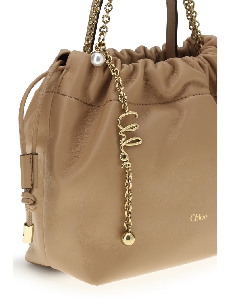 Chloé Icons Shoulder Bag — Beige Lamb Ovis Aries
