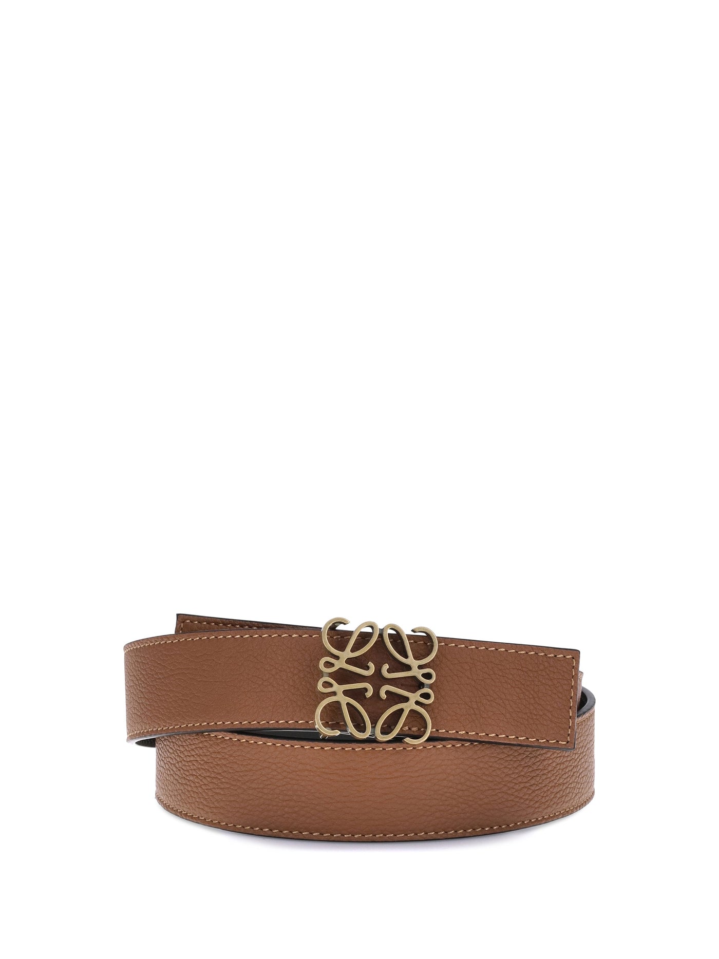 Loewe Anagram Belt — Tan Calf Leather