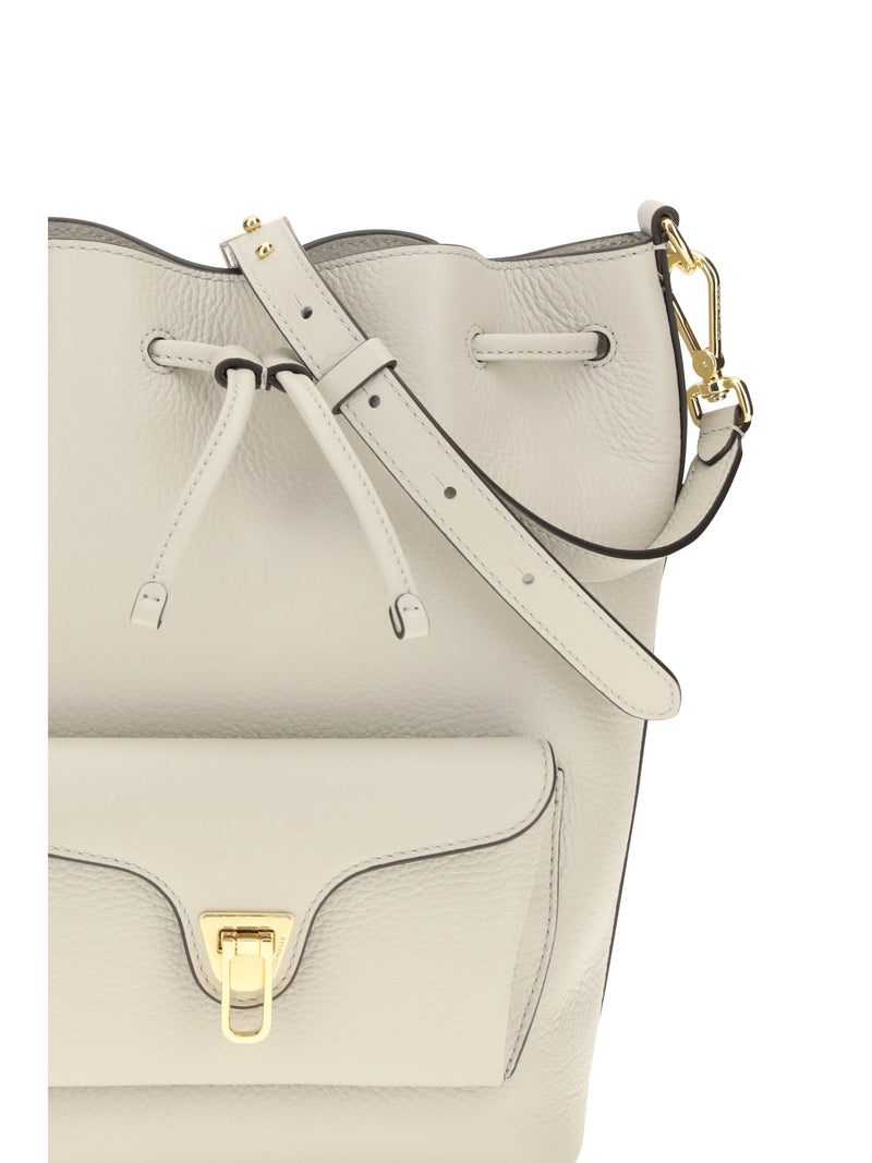 Coccinelle Shoulder Bag — Beige Calf Leather (bos Taurus)