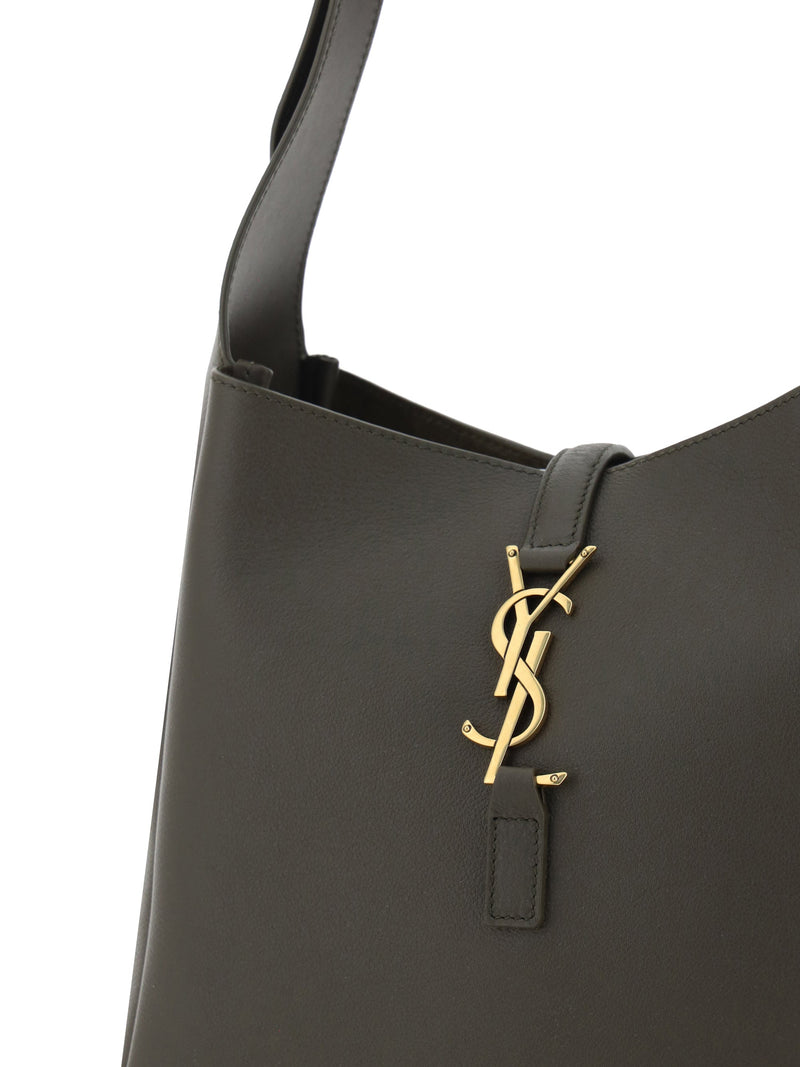 Saint Laurent Cassandre Shoulder Bag — Gray Calf Leather Bos Taurus
