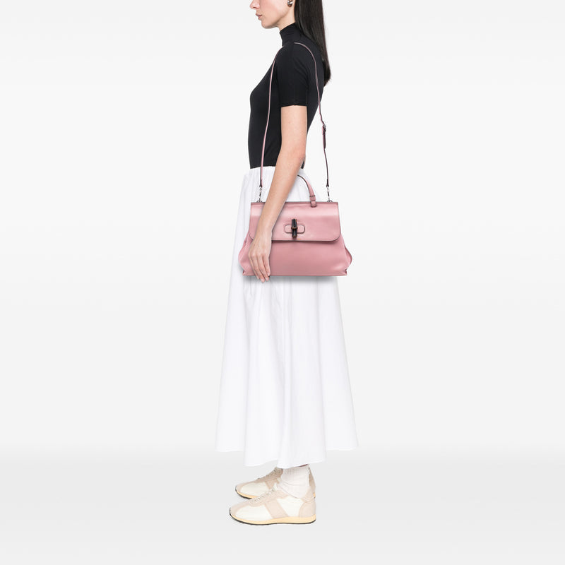 Medium Calfskin Bamboo Daily Satchel - Image 6