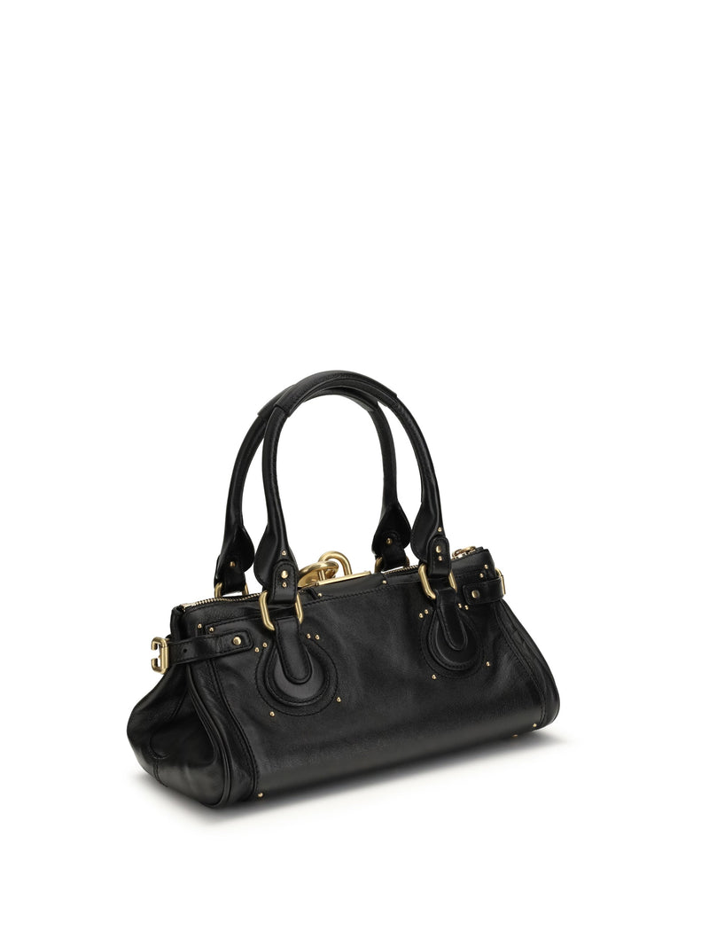 Chloé Paddington Shoulder Bag — Black Buffalo; Leather