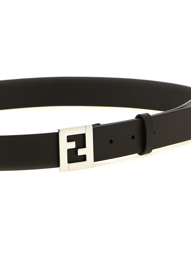 Fendi Ff Metal Buckle Belt — Brown Smooth Calf Leather